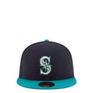 Men's New Era Seattle Mariners Navy/Aqua Alternate On-Field 59FIFTY Fitted Cap